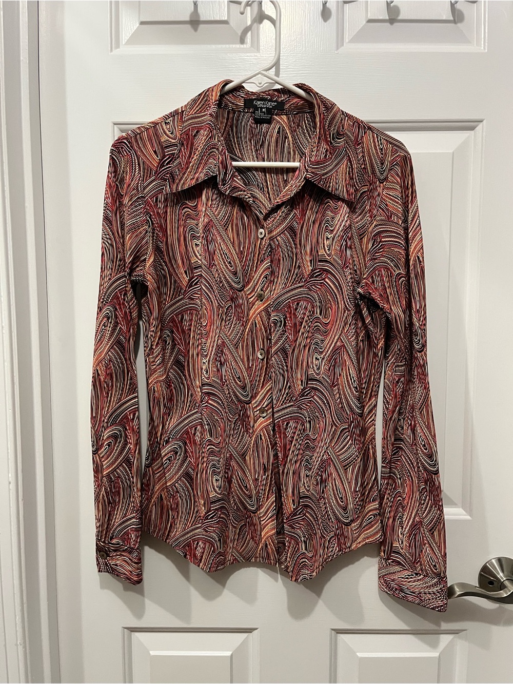 Karen Kane Multicolor Swirl Button-Down Shirt